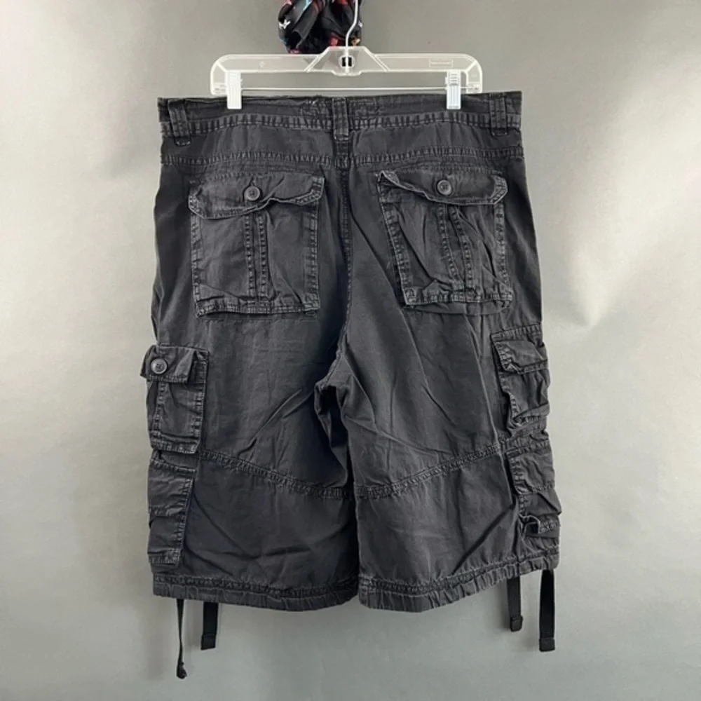 CHAPEL & GREED Baggy Goth Punk Raver Cargo Shorts 9 Pocket Pant